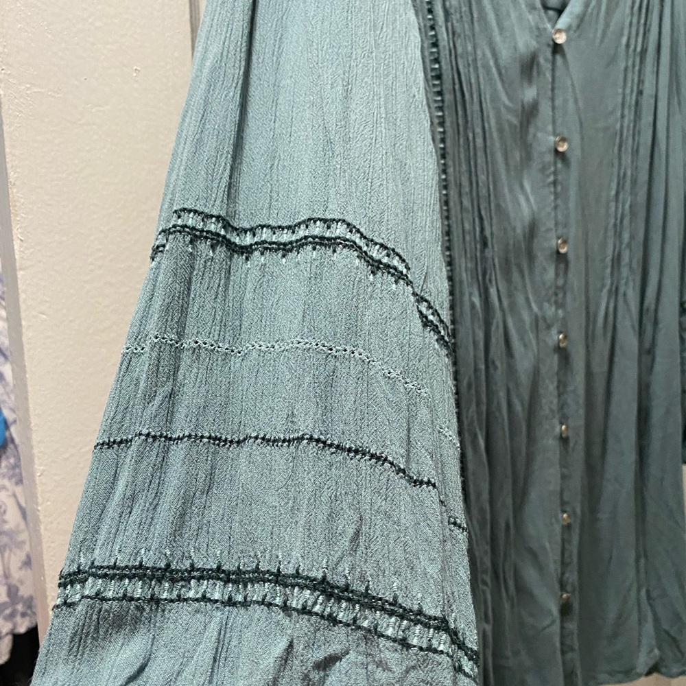J. Jill Teal Button-Up Blouse xl tall - Picture 2 of 4